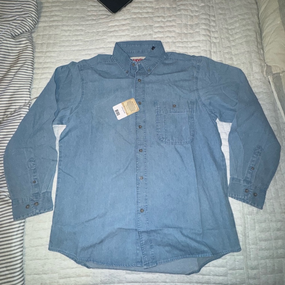 Men's Wrangler Blue Denim Shirt